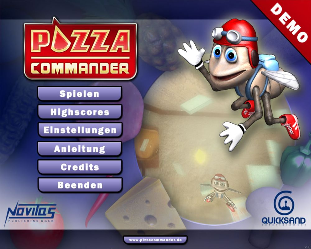 Pizza Commander (Windows) screenshot: Main menu (demo version)