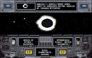 CyberGenic Ranger: Secret of the Seventh Planet (DOS) screenshot: Approaching The Final Planet
