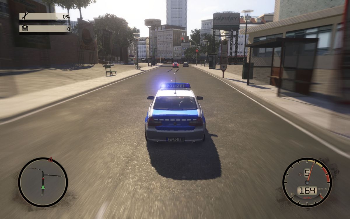 Crash Time III (Windows) screenshot: On patrol with the siren on