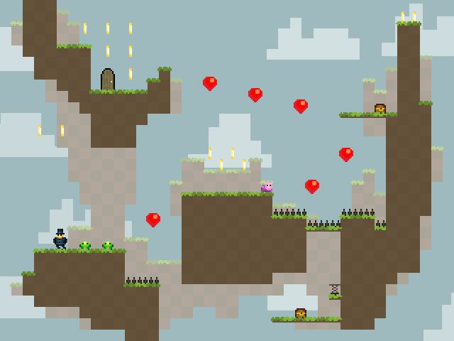 MoneySeize (Windows) screenshot: Use the balloons to get to higher areas