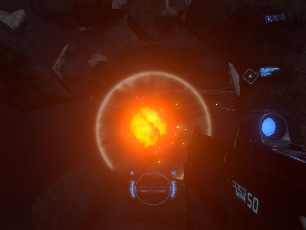 Shattered Horizon (Windows) screenshot: MPR grenade explosion