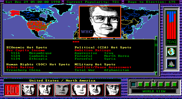 Shadow President (DOS) screenshot: White House Chief of Staff