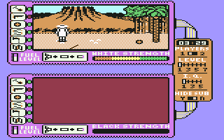 Spy vs. Spy: The Island Caper (Commodore 64) screenshot: The volcano. Don't let it erupt