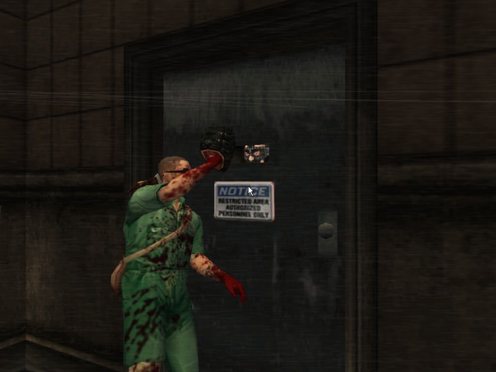 Manhunt 2 (Windows) screenshot: Familiar face allows to open locked door