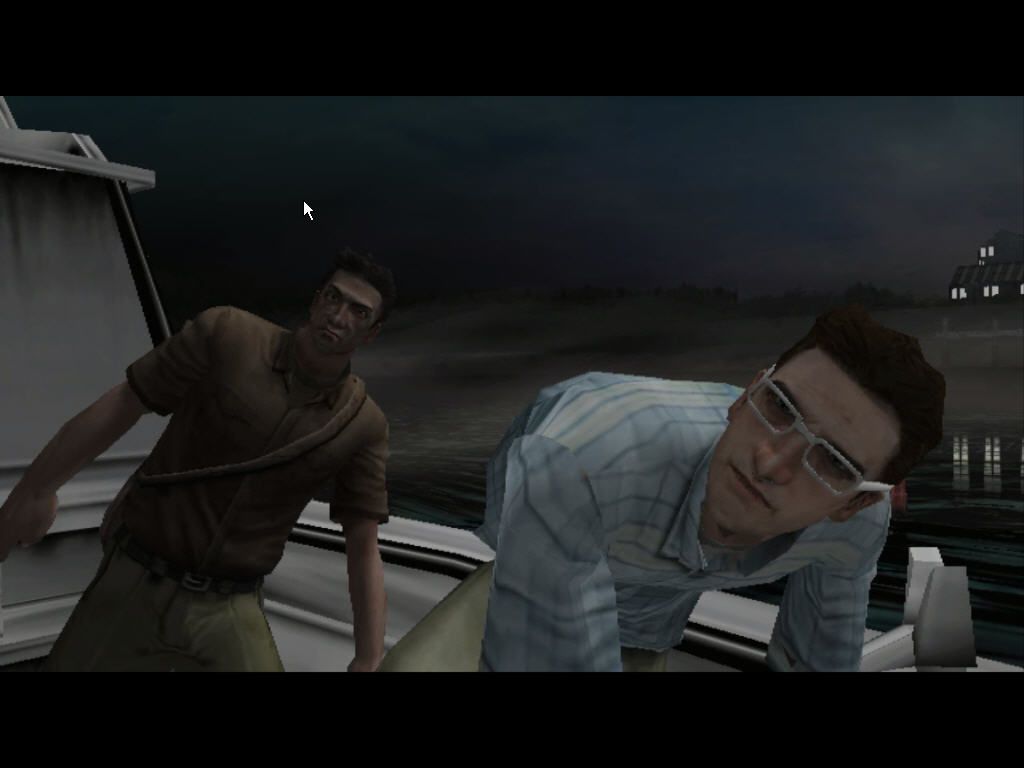 Manhunt 2 (Windows) screenshot: Danny and Leo arrive in the boat