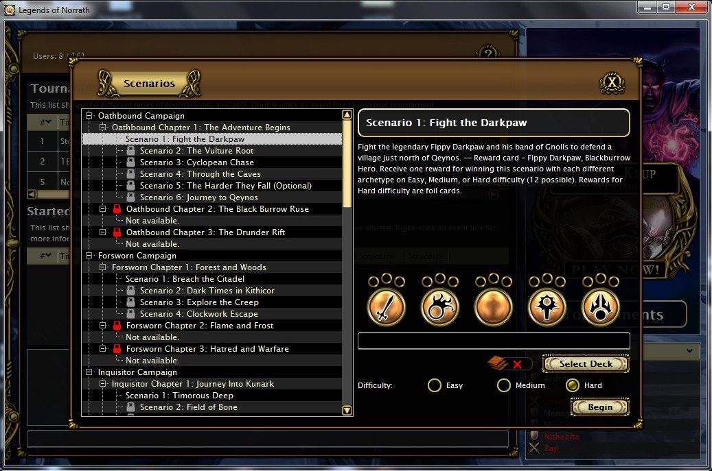 Legends of Norrath (Windows) screenshot: Players can choose from a growing number of single player campaigns.