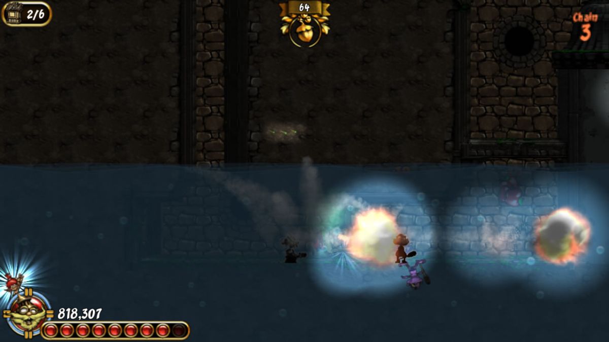 Emberwind (Windows) screenshot: Fighting underwater