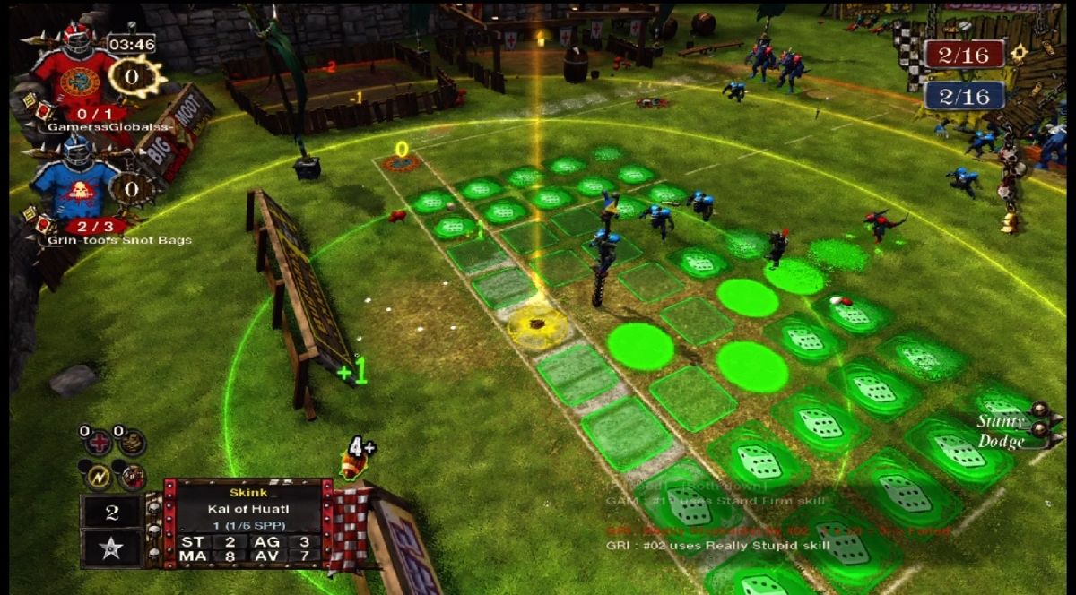 Blood Bowl (Xbox 360) screenshot: I guess next round they'll manage to do the touchdown if I can't pick it up now.