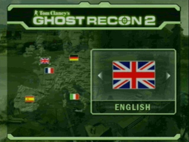 Tom Clancy's Ghost Recon 2: 2007 - First Contact (GameCube) screenshot: Language selection.