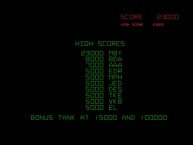 Arcade's Greatest Hits: The Atari Collection 1 (PlayStation) screenshot: High scores