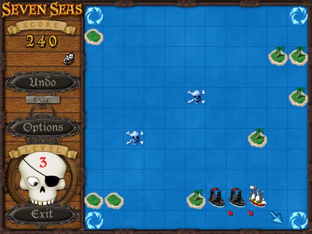 Seven Seas Deluxe (Windows) screenshot: Escape through the whirlpool