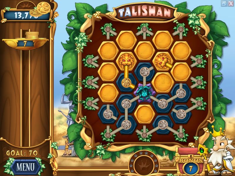 Talismania Deluxe (Windows) screenshot: Get rid of the medusa tile as quickly as possible