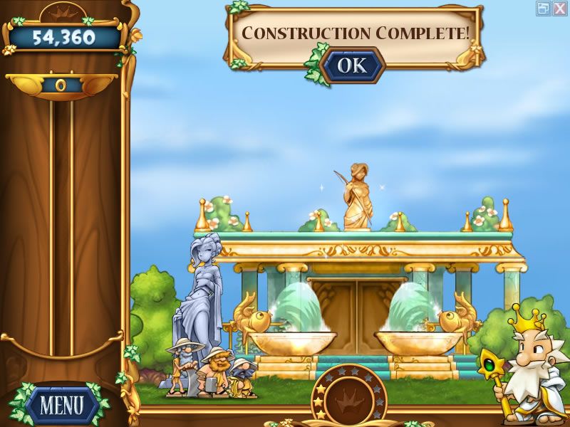 Talismania Deluxe (Windows) screenshot: The construction of the temple is complete.