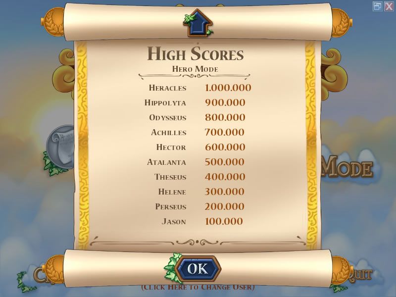 Talismania Deluxe (Windows) screenshot: High scores