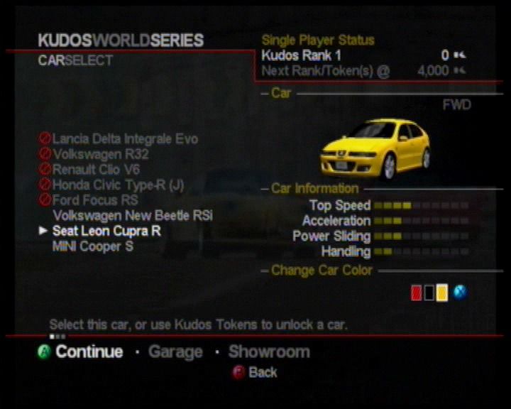 Project Gotham Racing 2 (Xbox) screenshot: Selecting a car for the next race.