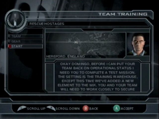 Tom Clancy's Rainbow Six 3 (GameCube) screenshot: Mission briefing