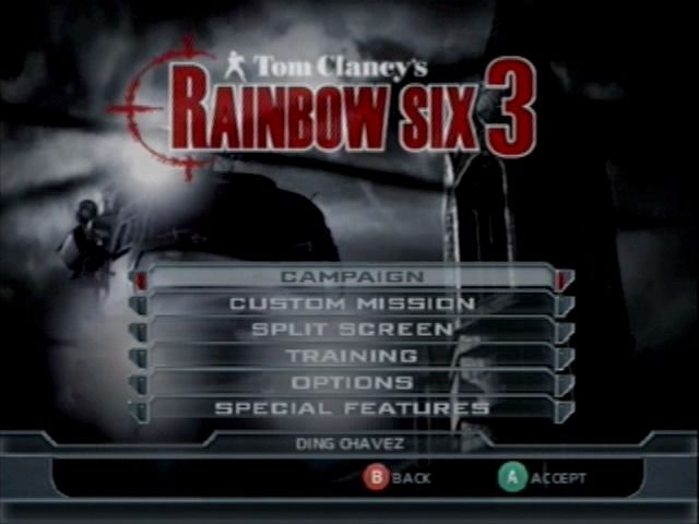 Tom Clancy's Rainbow Six 3 (GameCube) screenshot: Main menu