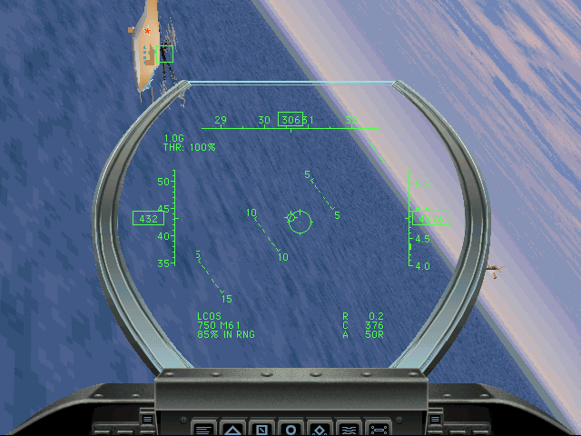 U.S. Navy Fighters (DOS) screenshot: F-22 cockpit