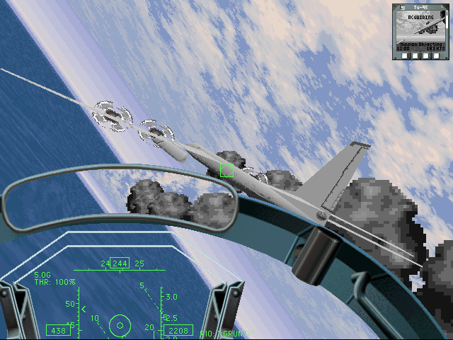 U.S. Navy Fighters (DOS) screenshot: Padlock view