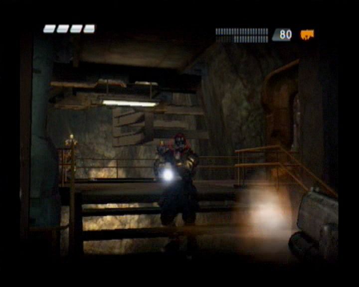 Pariah (Xbox) screenshot: Some enemies have tougher armour to break.