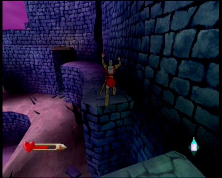 Dragon's Lair 3D: Return to the Lair (Xbox) screenshot: Jumping across