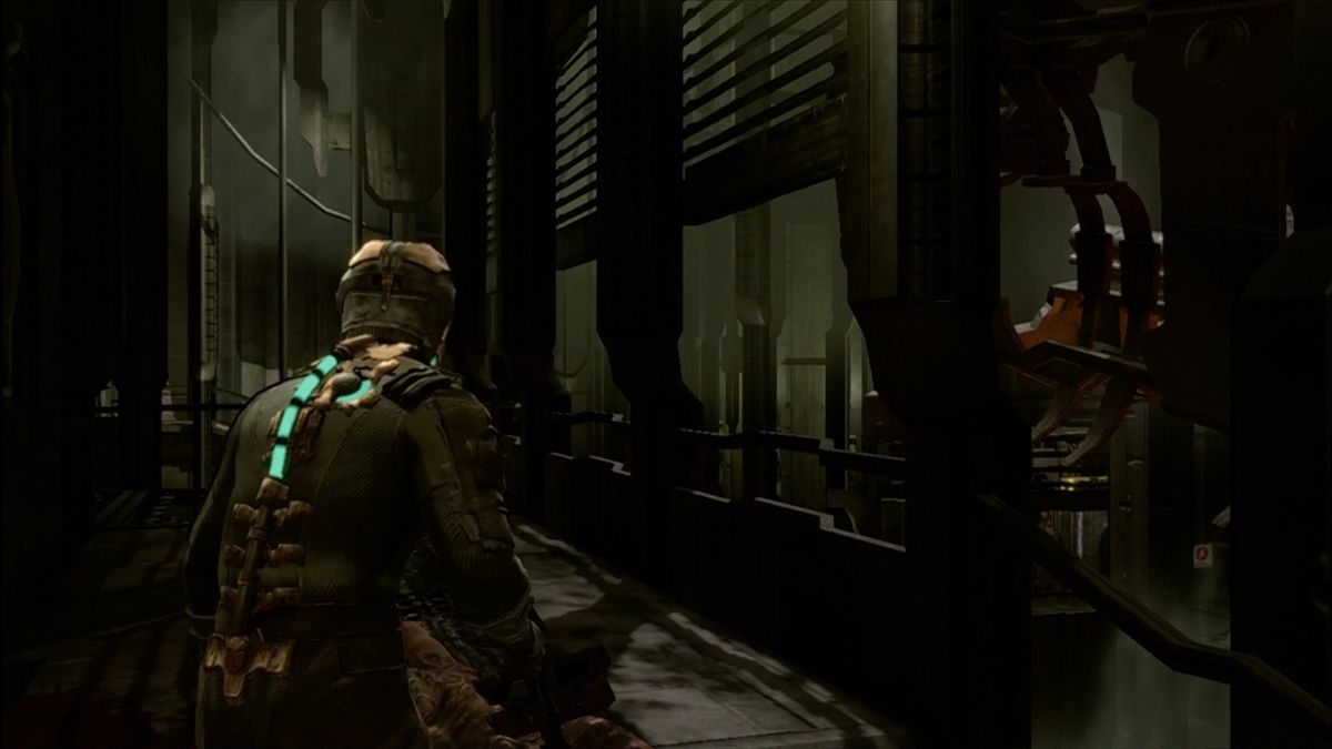 Dead Space (Xbox 360) screenshot: Can't see it in stills, but objects cast moving, dynamic shadows.