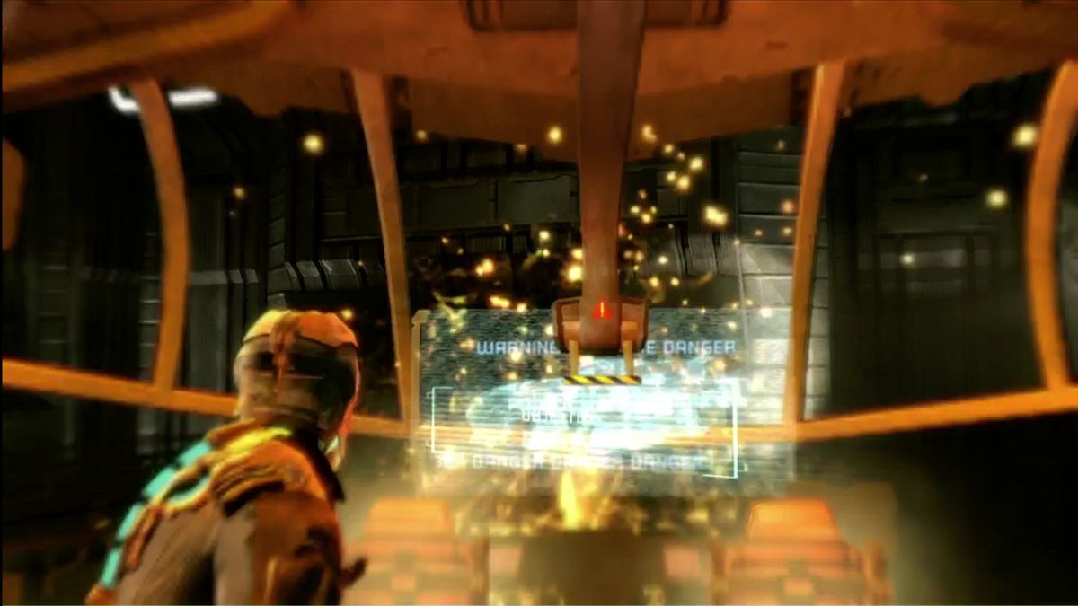 Dead Space (Xbox 360) screenshot: No, Issac! Not the RED button!