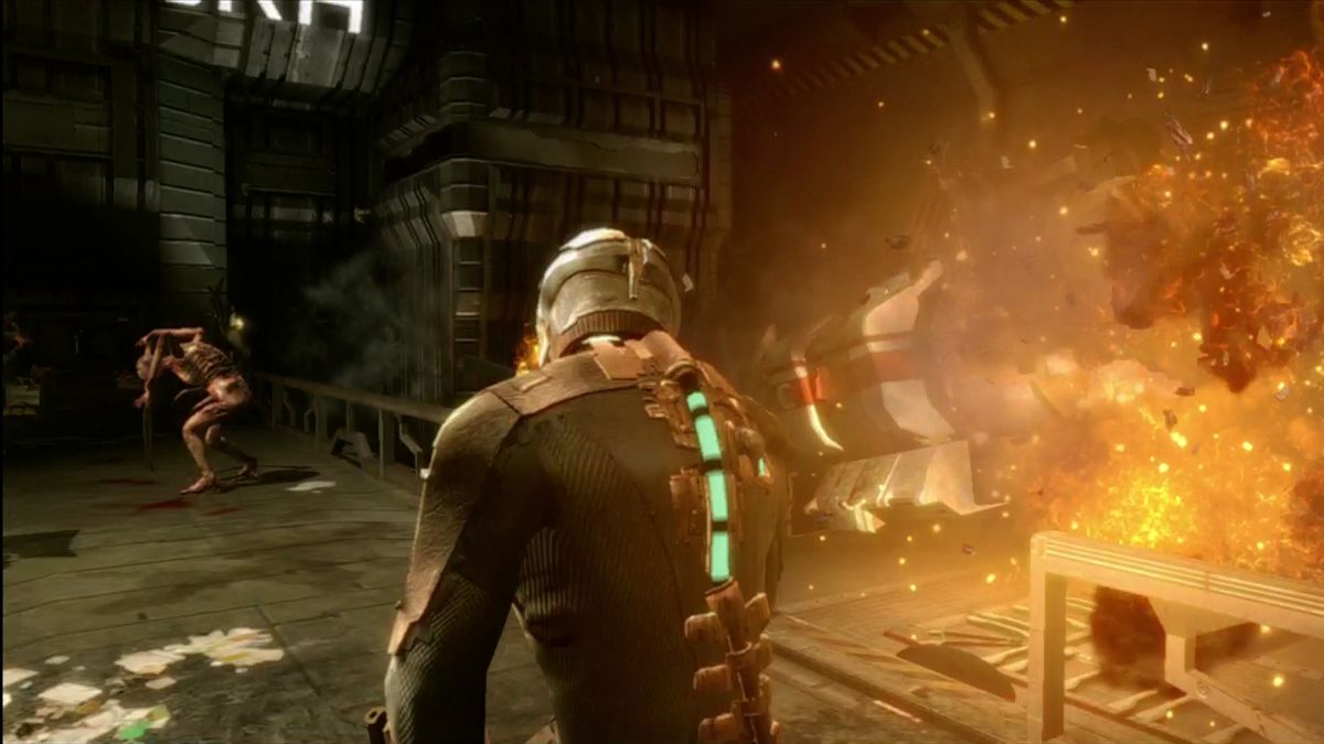 Dead Space (Xbox 360) screenshot: Well, we're not getting out that way. But it's only the first chapter.