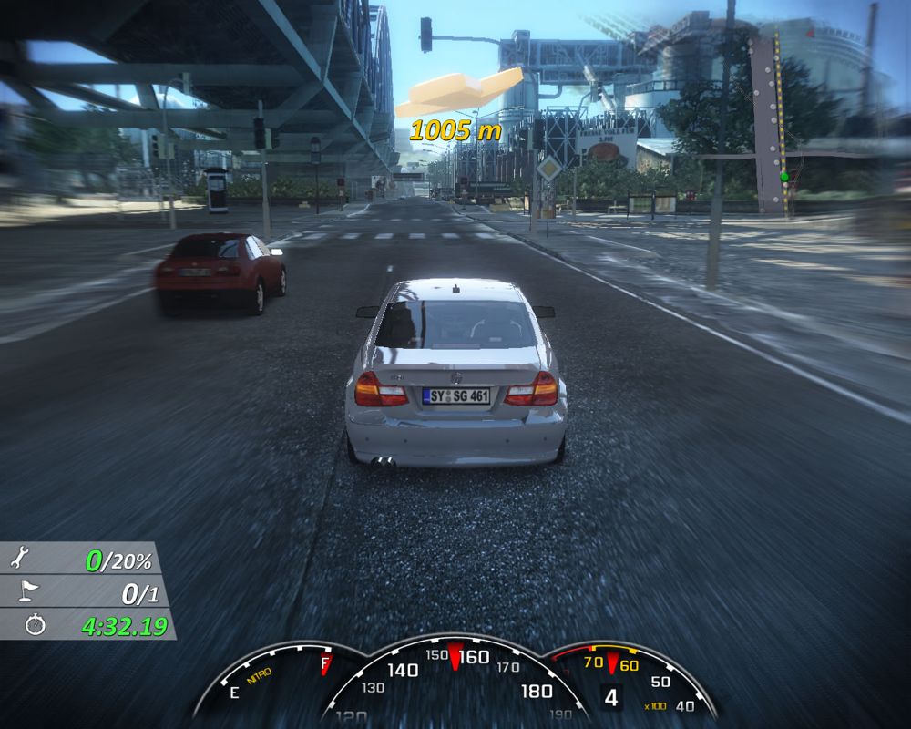 Crash Time II (Windows) screenshot: Driving to a goal in limited time