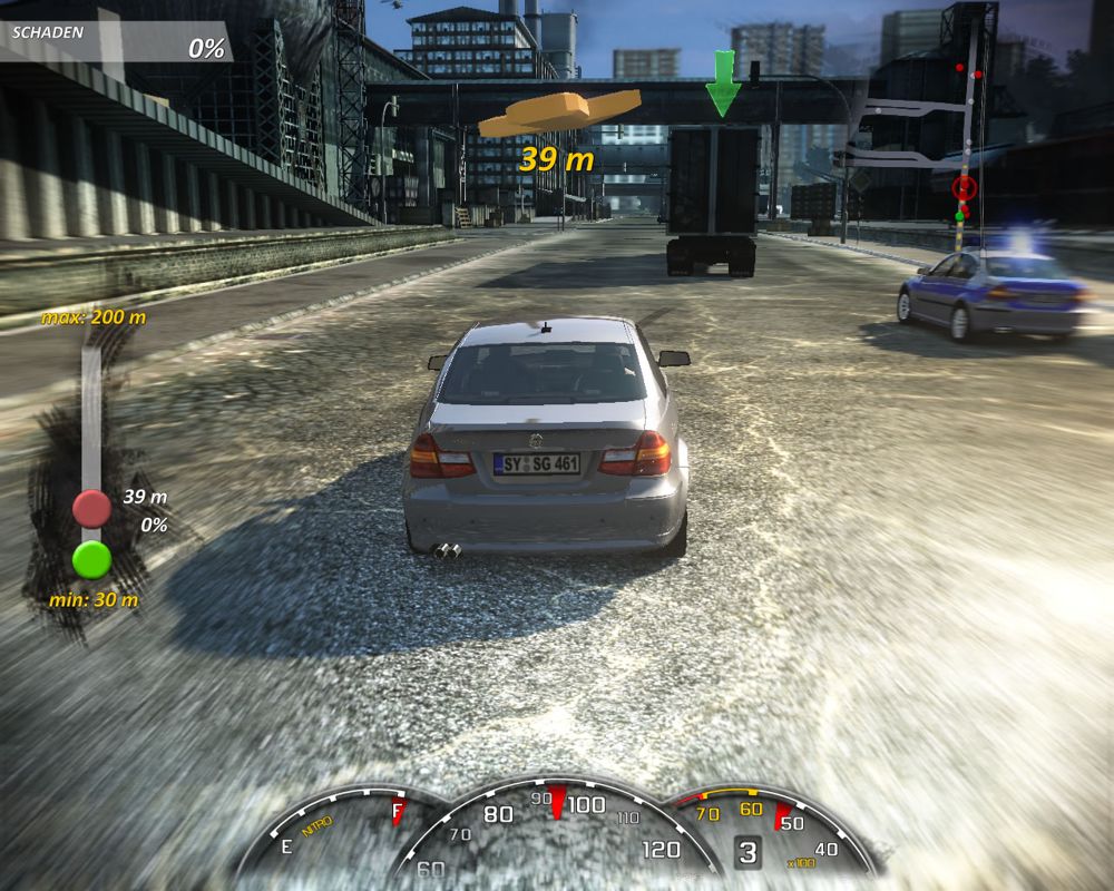 Crash Time II (Windows) screenshot: Tailing a car without getting too close or too far away