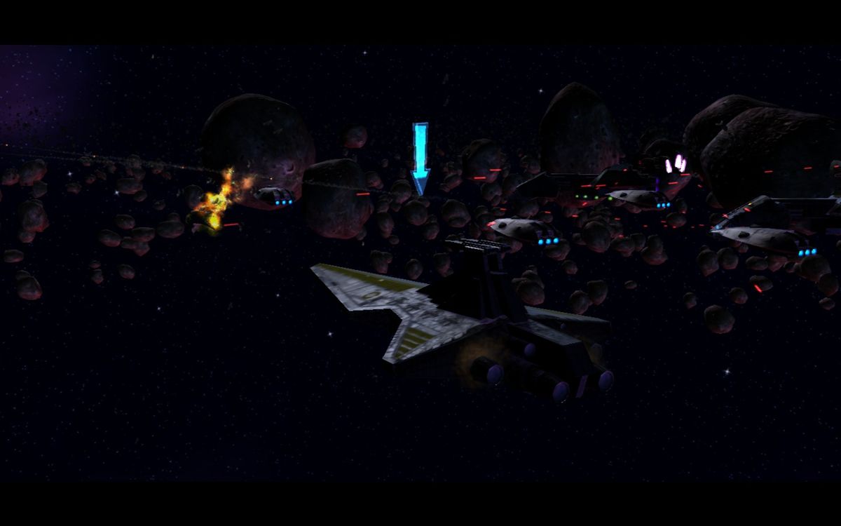 Star Wars: Empire at War - Forces of Corruption (Windows) screenshot: Ambush in an asteroid base.