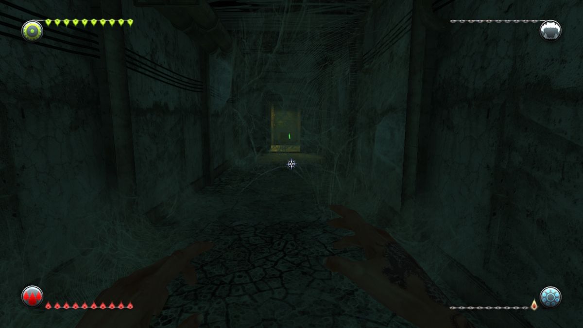 Dreamkiller (Windows) screenshot: Web swathed corridor