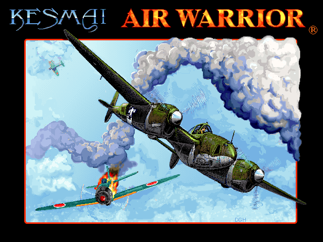Air Warrior (DOS) screenshot: Title screen