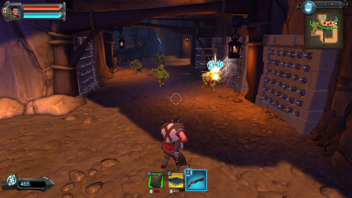 Orcs Must Die! 2 (Windows) screenshot: Even Indiana Jones would have problems to dodge these arrow traps.
