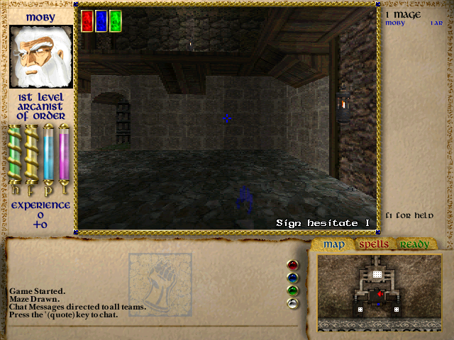 Rolemaster: Magestorm (Windows) screenshot: Archanists can place "signs" on the floor that act like proximity traps.