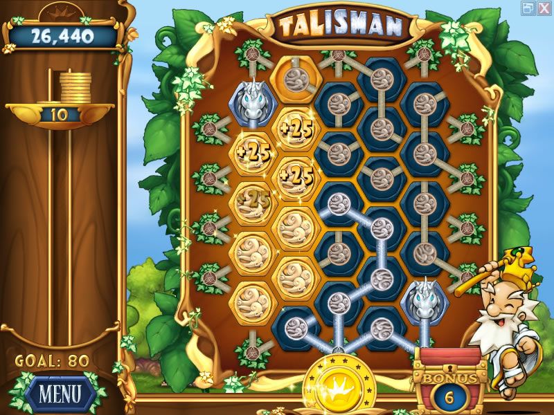 Talismania Deluxe (Windows) screenshot: The chain has been formed and the tiles are removed.