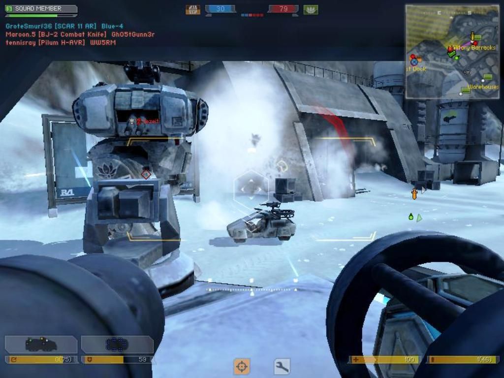Battlefield 2142: Booster Pack - Northern Strike (Windows) screenshot: Still can't kill of the T-39 Bogatyr Battle walker