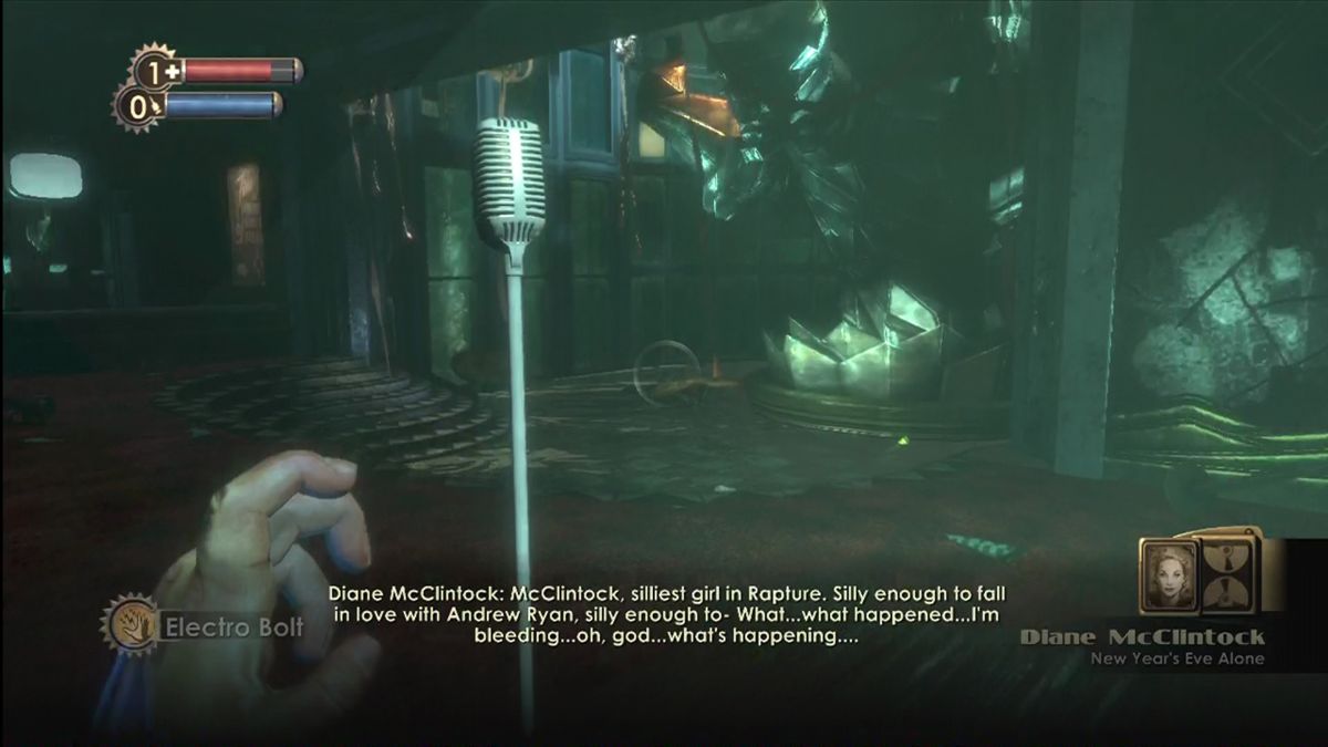 BioShock (Xbox 360) screenshot: You can find audio logs to help piece together what happened here.