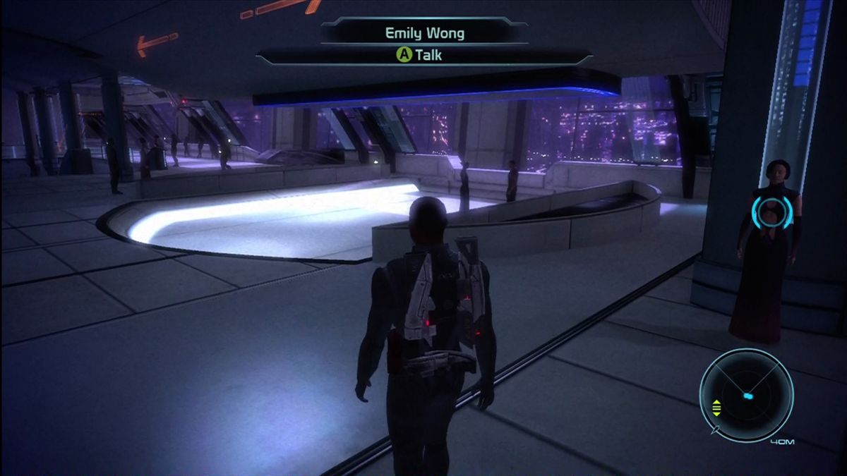 Mass Effect (Xbox 360) screenshot: The mighty Citadel space station serves as a sort of galactic capital.