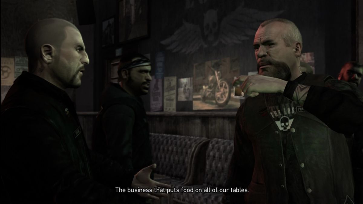 Grand Theft Auto IV: The Lost and Damned (Xbox 360) screenshot: Now that Billy's back, there's some leadership friction.