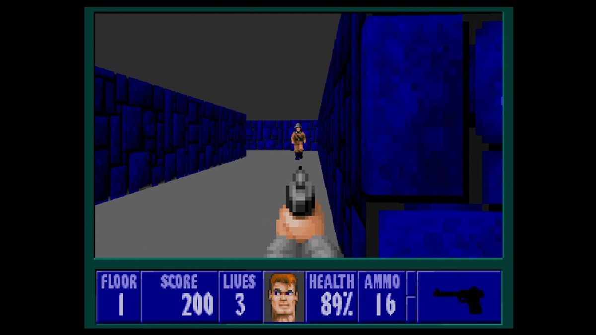 Wolfenstein 3D (Xbox 360) screenshot: Much like the original, things look better at a distance.