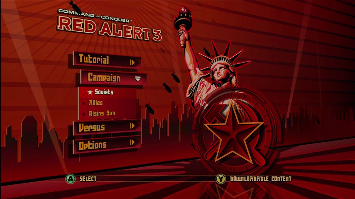 Command & Conquer: Red Alert 3 (Xbox 360) screenshot: Main menu