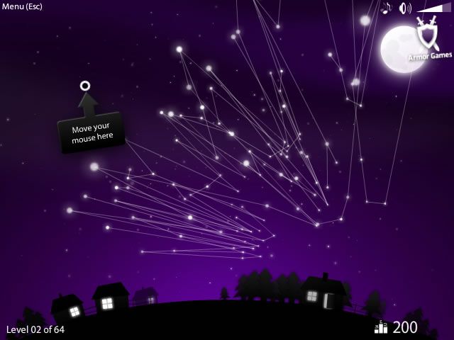 Starlight (Browser) screenshot: Some hints are provided for the first signs.