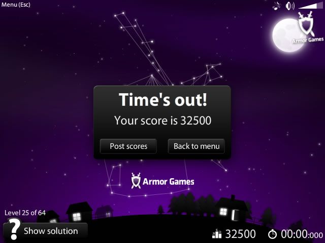 Starlight (Browser) screenshot: I've run out of time.