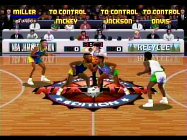 NBA Jam Tournament Edition (SEGA Saturn) screenshot: Tip-off