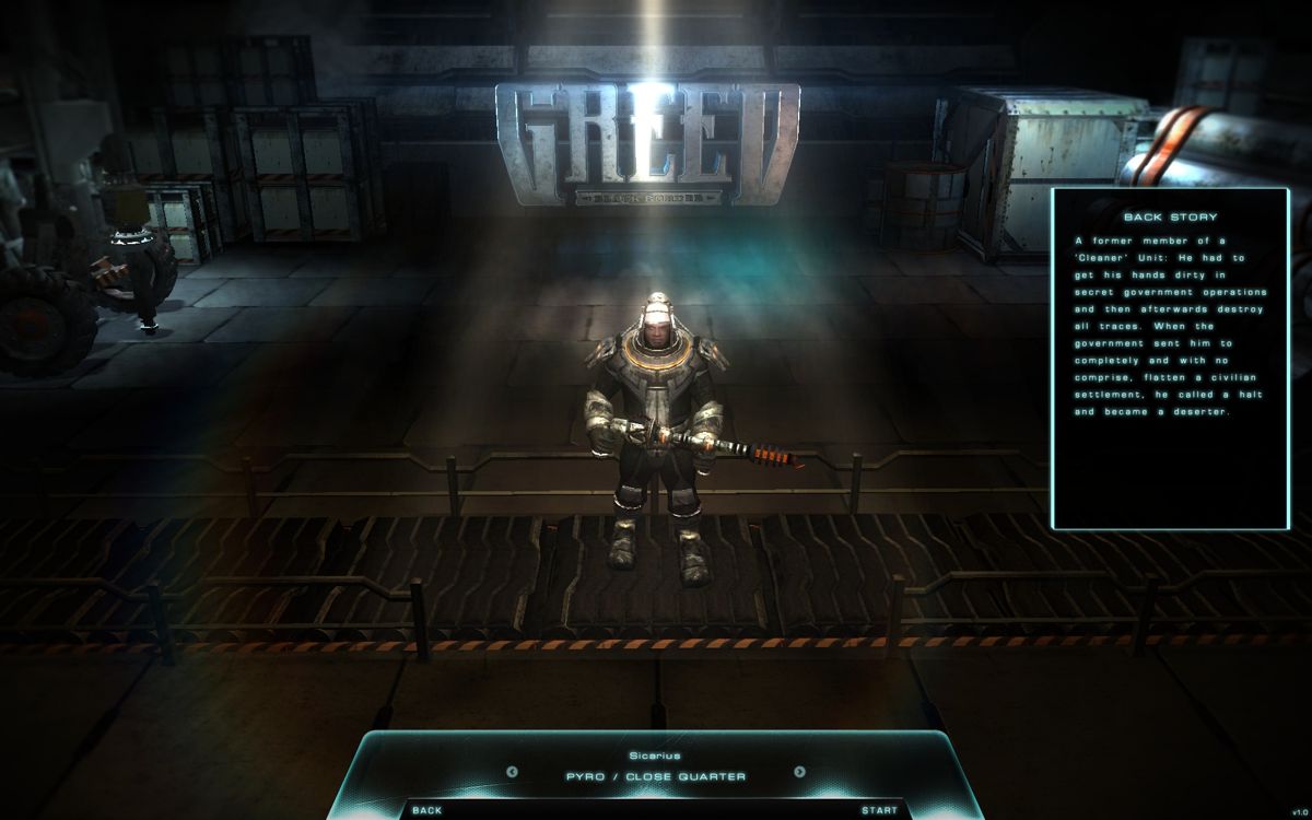 Greed: Black Border (Windows) screenshot: Character Selection