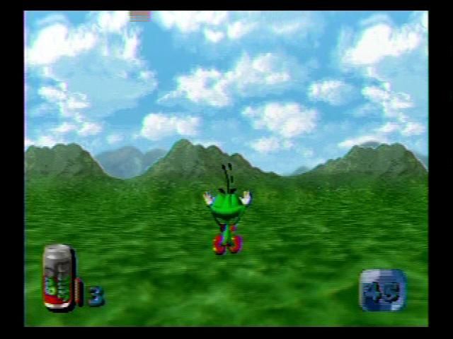 Bug! (SEGA Saturn) screenshot: Ah the danger DON'T fall off or you will go Splat! (NTSC)