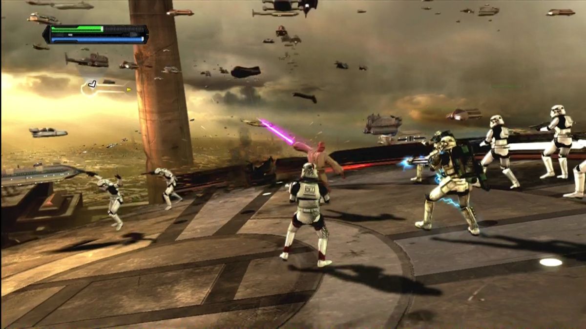 Star Wars: The Force Unleashed - Ultimate Sith Edition (Xbox 360) screenshot: Taking on the Jedi Temple as Mace Windu.