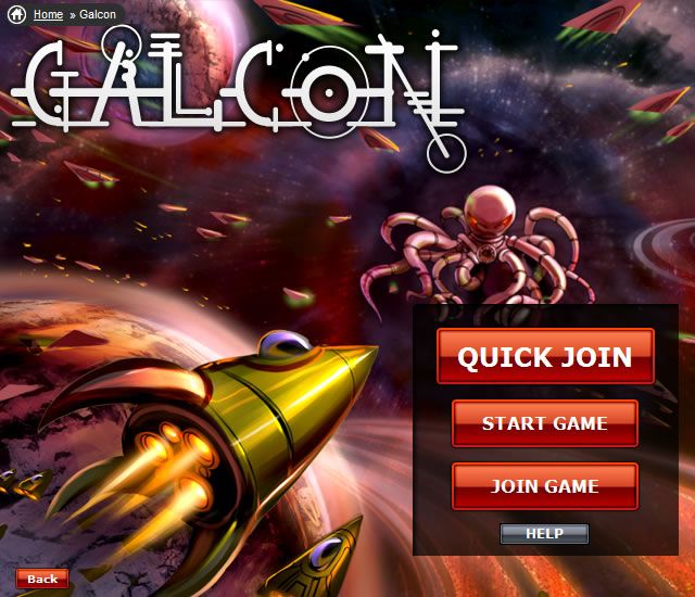 Galcon (Browser) screenshot: Title screen