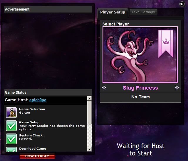 Galcon (Browser) screenshot: The waiting lobby